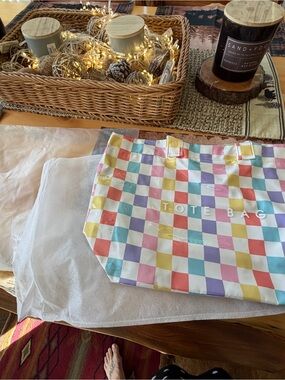 Source Unknown Pastel Checkered Tote Bag - Multicolor